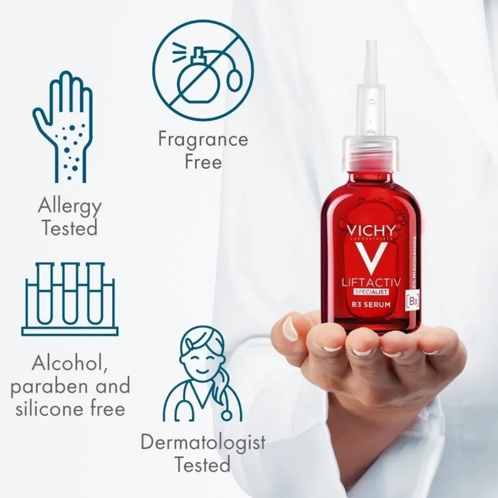 $8❤️🔥 LAST 1! Vichy LiftActiv Vitamin B3 Face Serum Dark Spots & Wrinkles 2PK - Picture 3 of 8